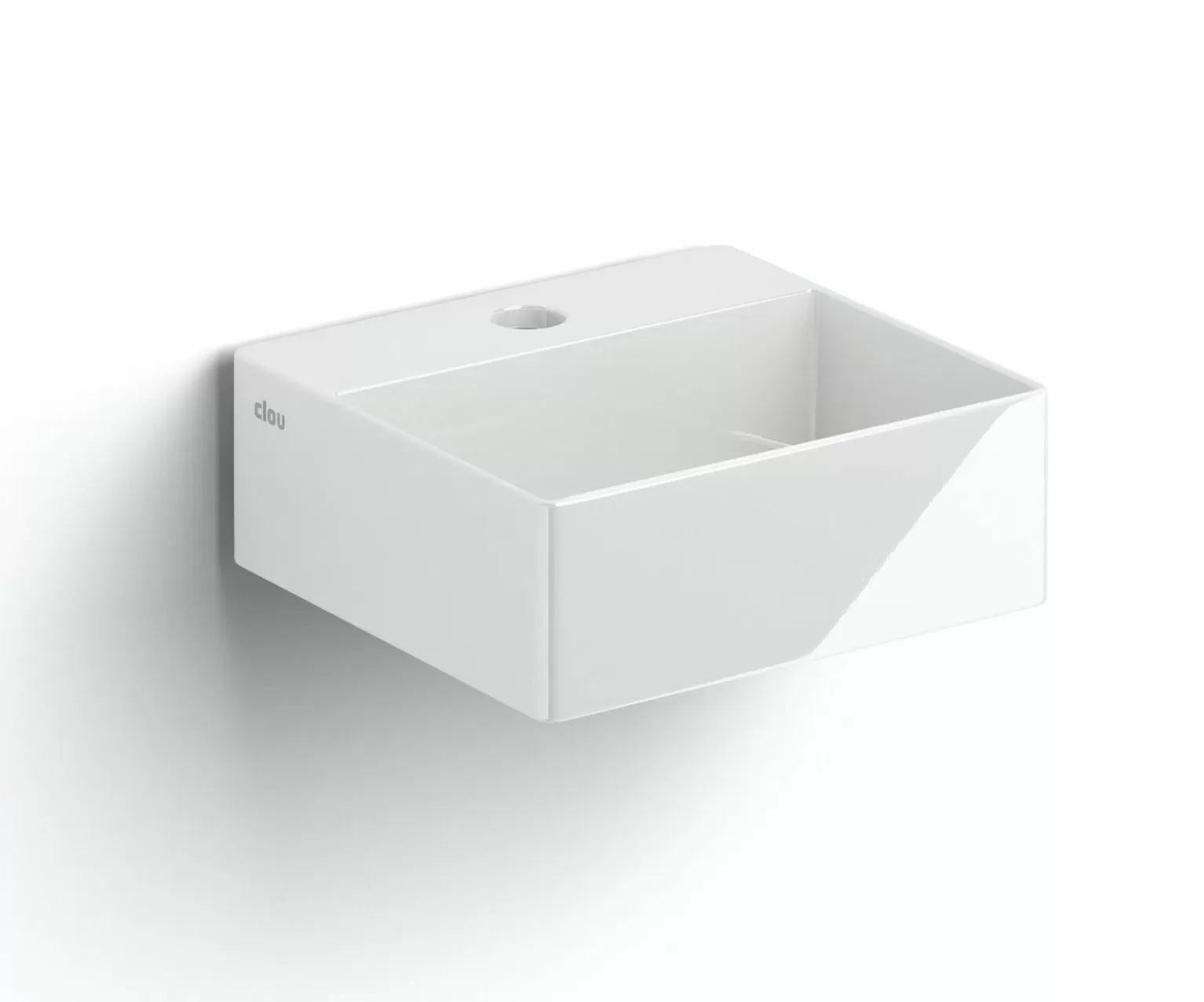 Clou New Flush 1 keramische fontein 28cm met kraangat wit glans