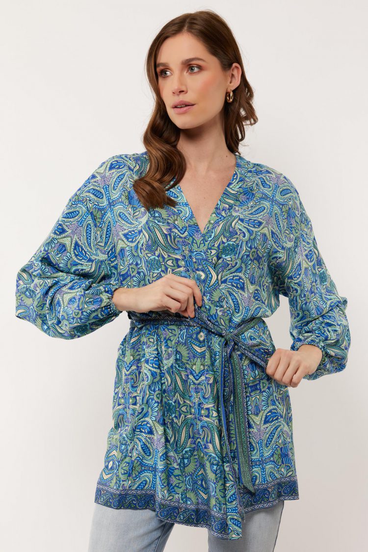G-maxx - Coco Kimono - Korenblauw/Mixed