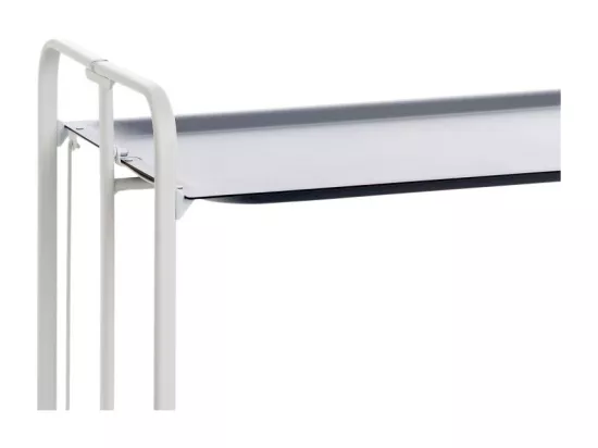 Chariot pliant à roulettes, , table pliante roulante - Structure métallique blanche, 2 niveaux en stratifié gris - 72*66*43 cm - BAUHAUS