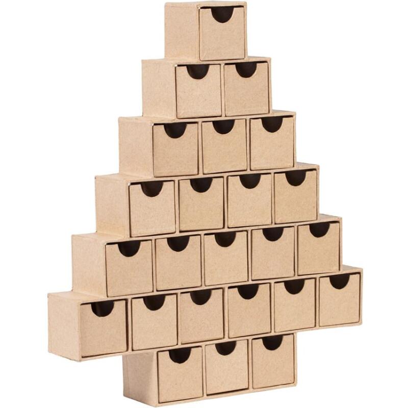 Calendrier de l'avent sapin - Kraft