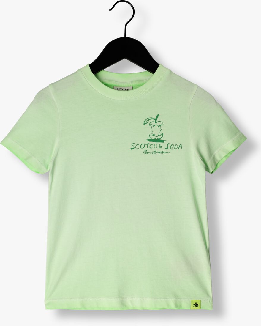 SCOTCH & SODA groene scotch & soda t-shirt regular fit short sleeved washed artwork