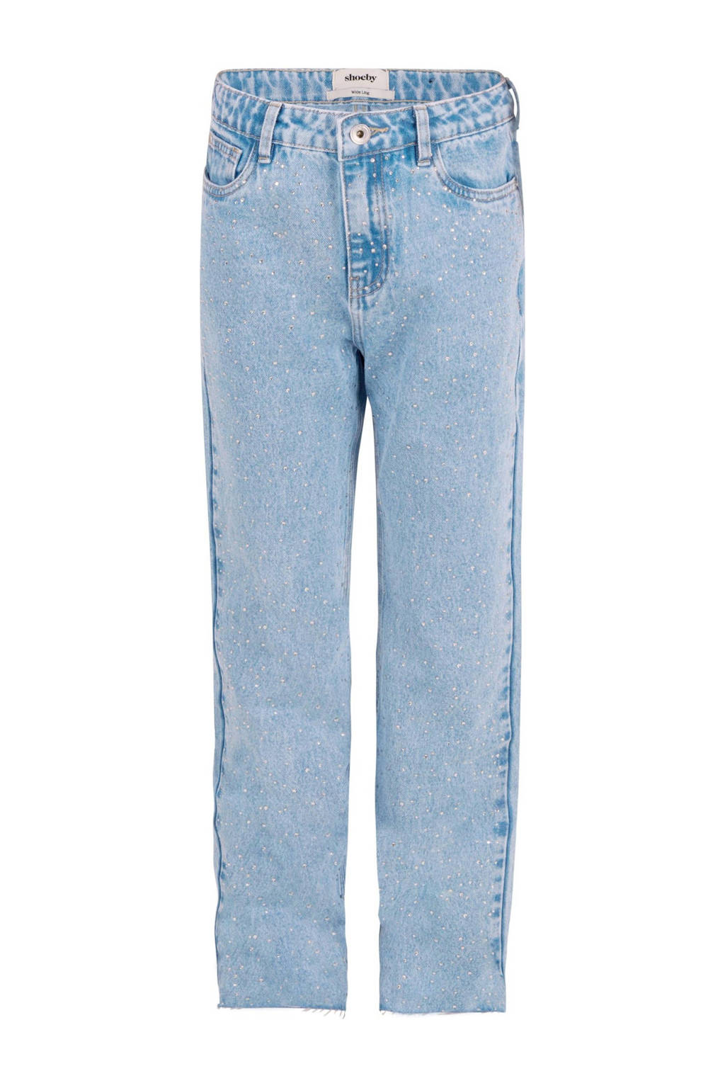 Shoeby strass wide leg jeans medium stonewashed