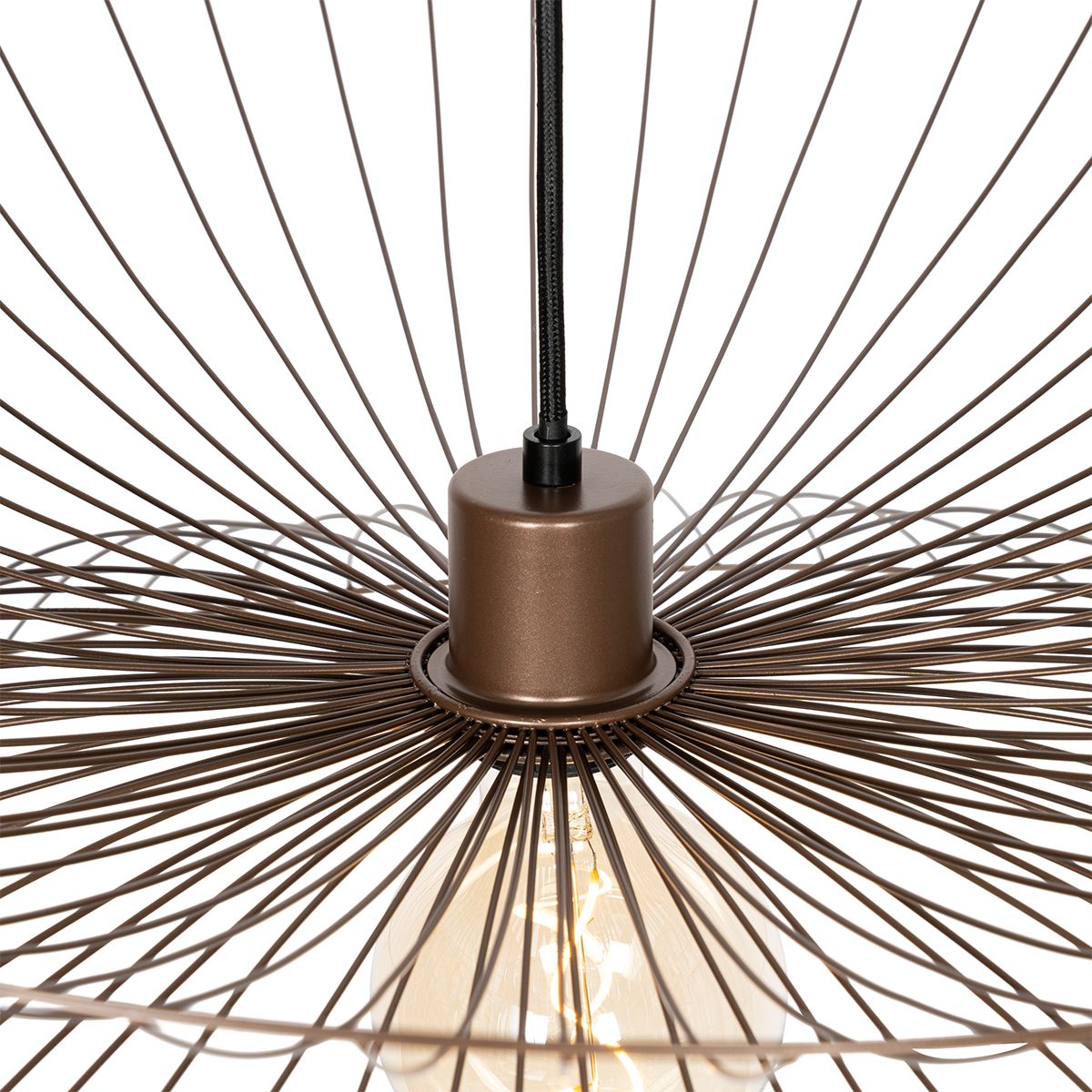 Smart hanglamp donkerbrons met dubbele kap incl. Wifi G95 - Pua