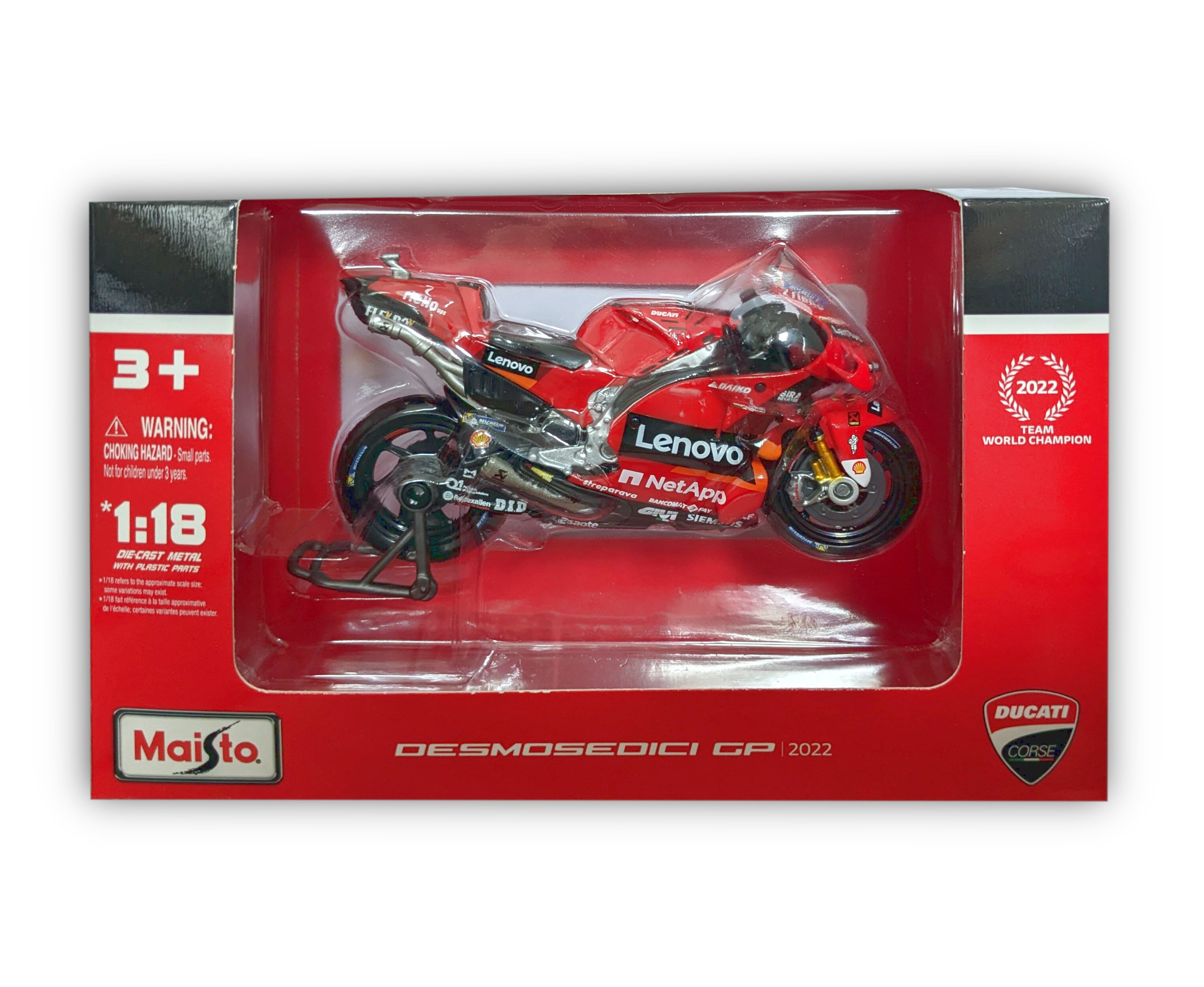 Maisto 36391-43 - Modellmotorrad - Ducati Desmosedici GP Lenovo '22 #43 Jack Miller (Maßstab 1:18)
