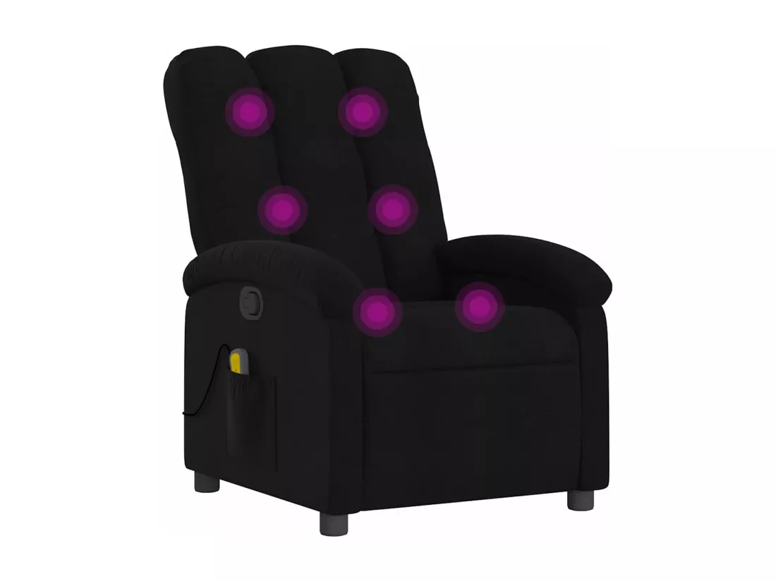 Fauteuil de massage inclinable Noir Tissu
