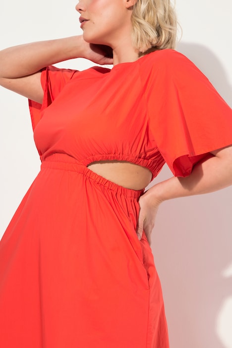 Maxikleid, Cut-Outs, Rundhals, Halbarm