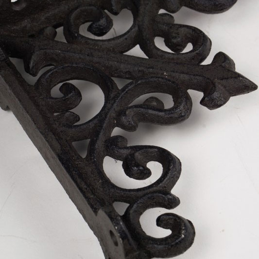 Regalwinkel aus Gusseisen, antik-braun, L 14 cm, H 14 cm von fischer's lagerhaus