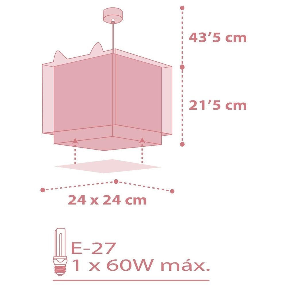 Hanglamp voor kinderkamer Little Fox in roze E27