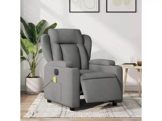 Fauteuil inclinable massant électrique gris foncé tissu