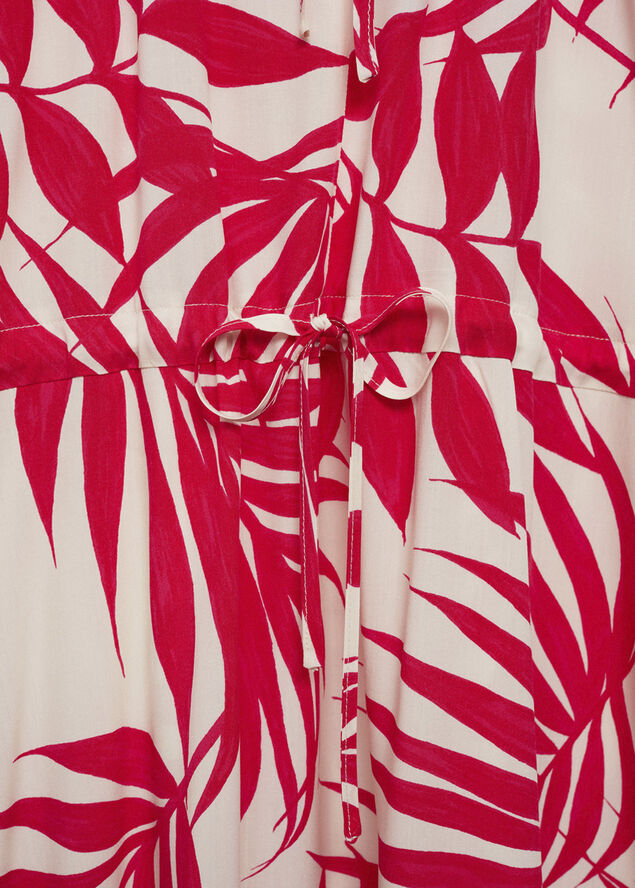 MANGO Bow printed dress Red