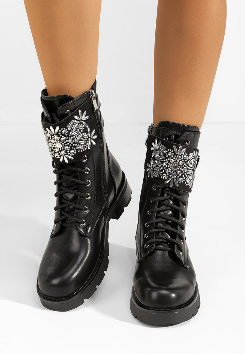 Bottines à lacets femme noirs Meghann V2