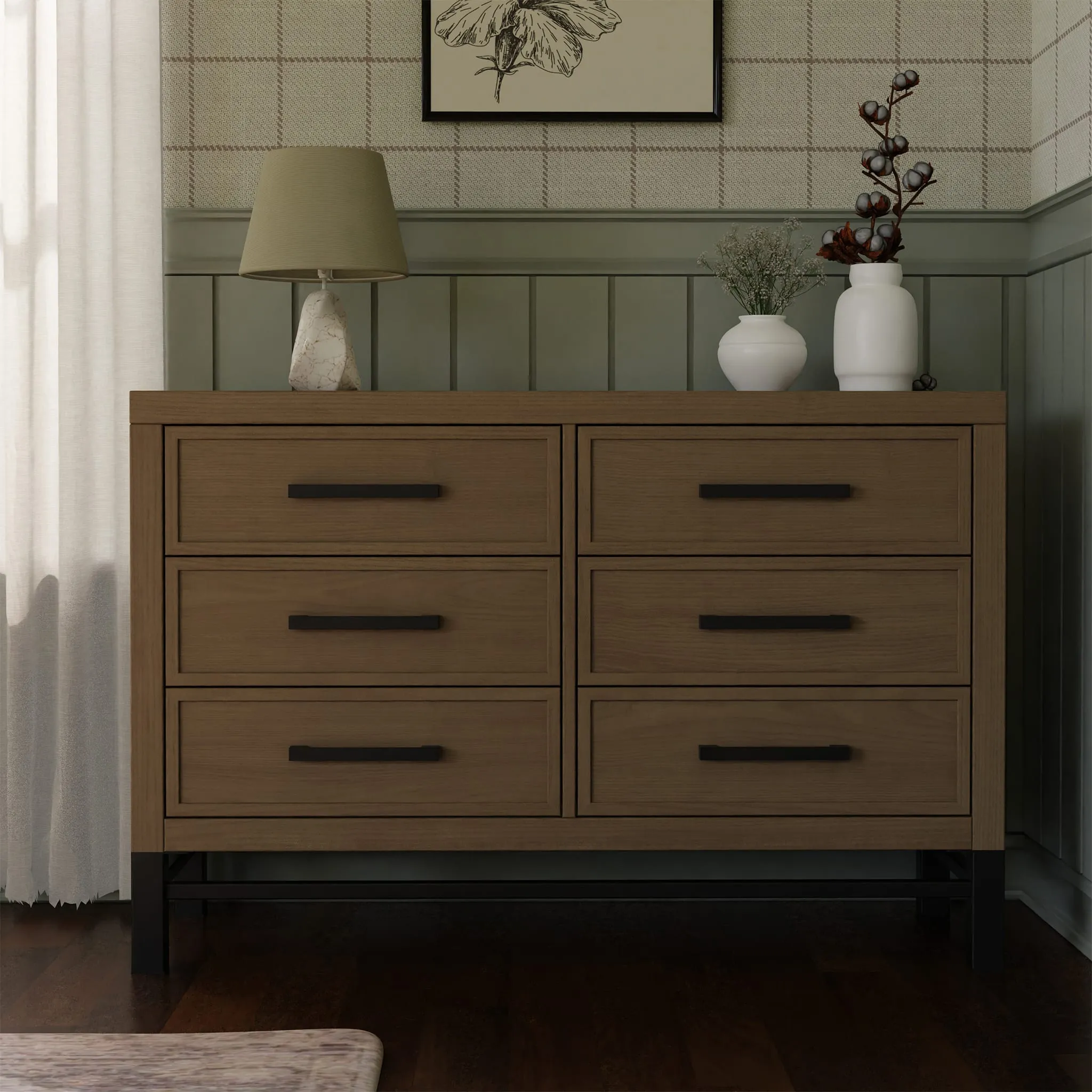 Franklin & Ben Bureau 6 tiroirs Newbern - Bois