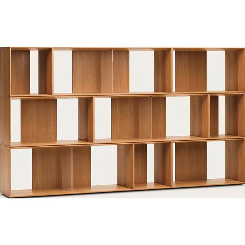 Lot de 9 étagères Litto modulables en placage de bois 202 x 114 cm