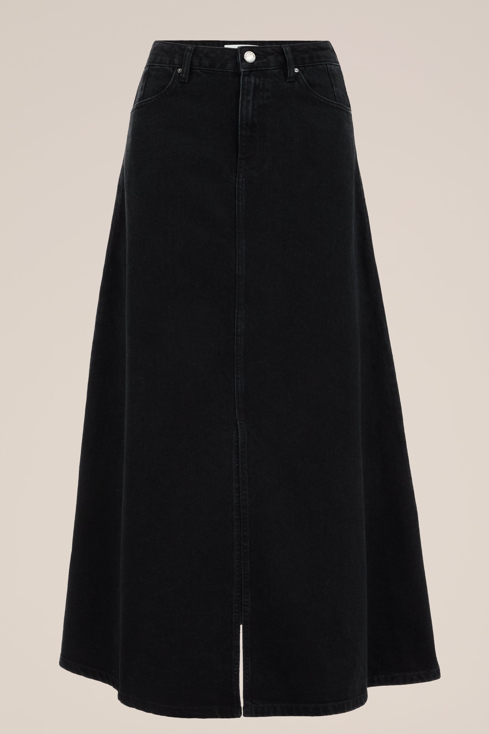 denim maxi-rok WE Fashion Zwart