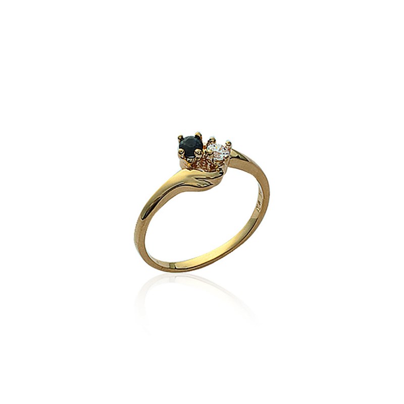 Bague Femme - Plaqué Or - Oxyde de zirconium