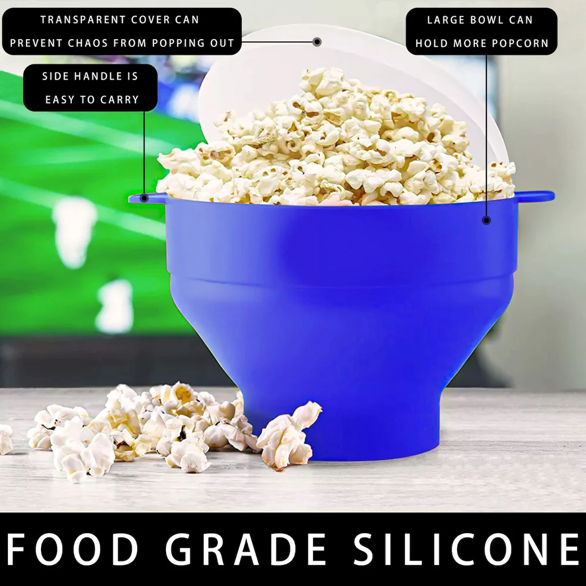 Popcornmaskin Silikon Popcorn Maker Gjenbrukbar