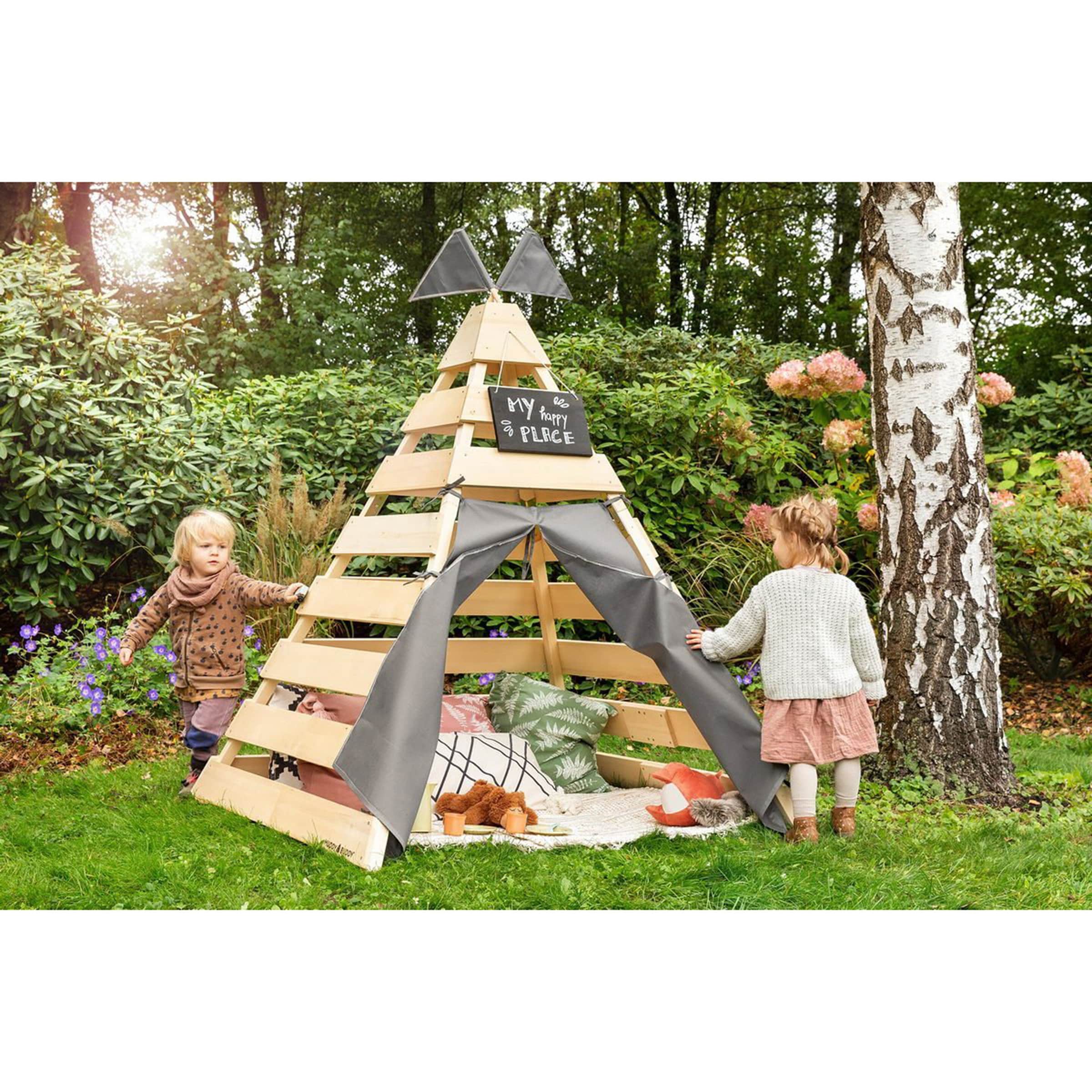 MUDDY BUDDY® Outdoor Tipi Dreamer natur/warmgrau
