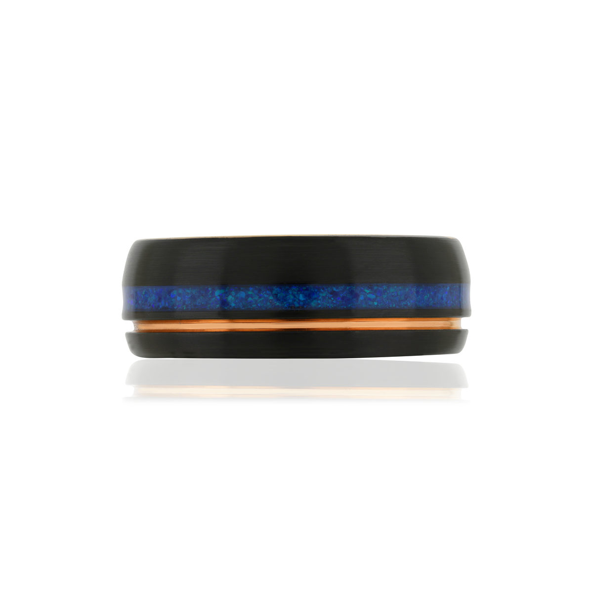 Bague tungstène rosé noir