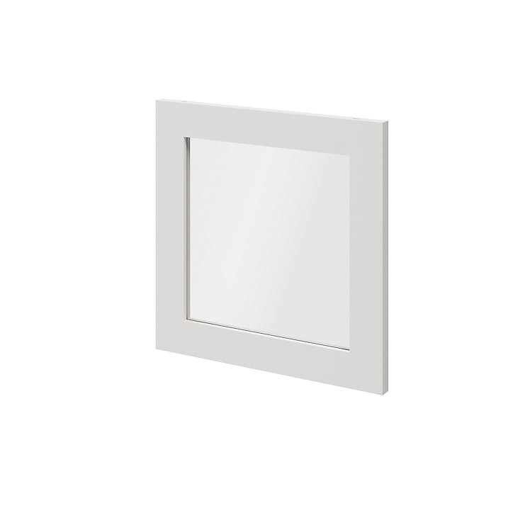 Porte battante blanche en verre GoodHome Atomia H 37,2 x L. 37,2 cm