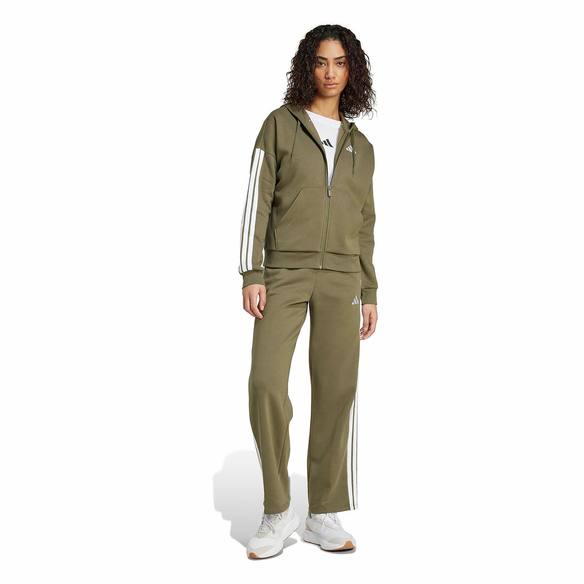 ADIDAS ROUPAS ESPORTIVAS<br>Moletom com zíper Essentials Linear