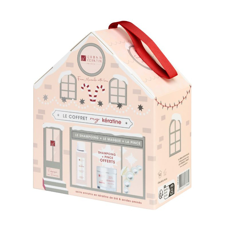 Coffret Noël My Kératine masque, shampooing et pince - Urban Keratin