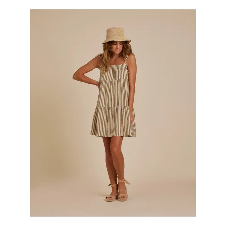 Rylee + Cru Robe à Bretelles Rayée | Ecru
