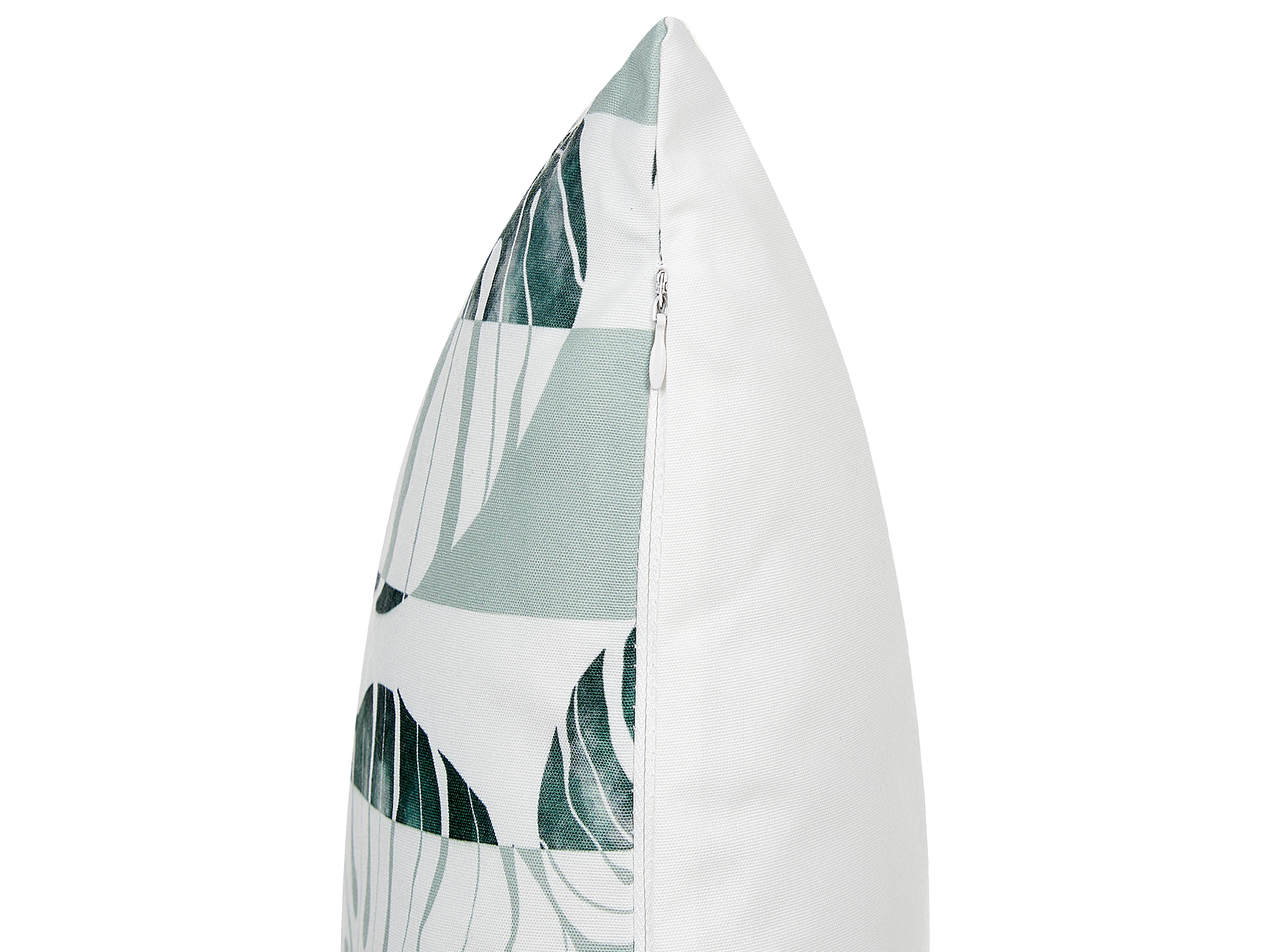 Set van 2 tuinkussens TERMINI bladpatroon 45 x 45 cm Groen