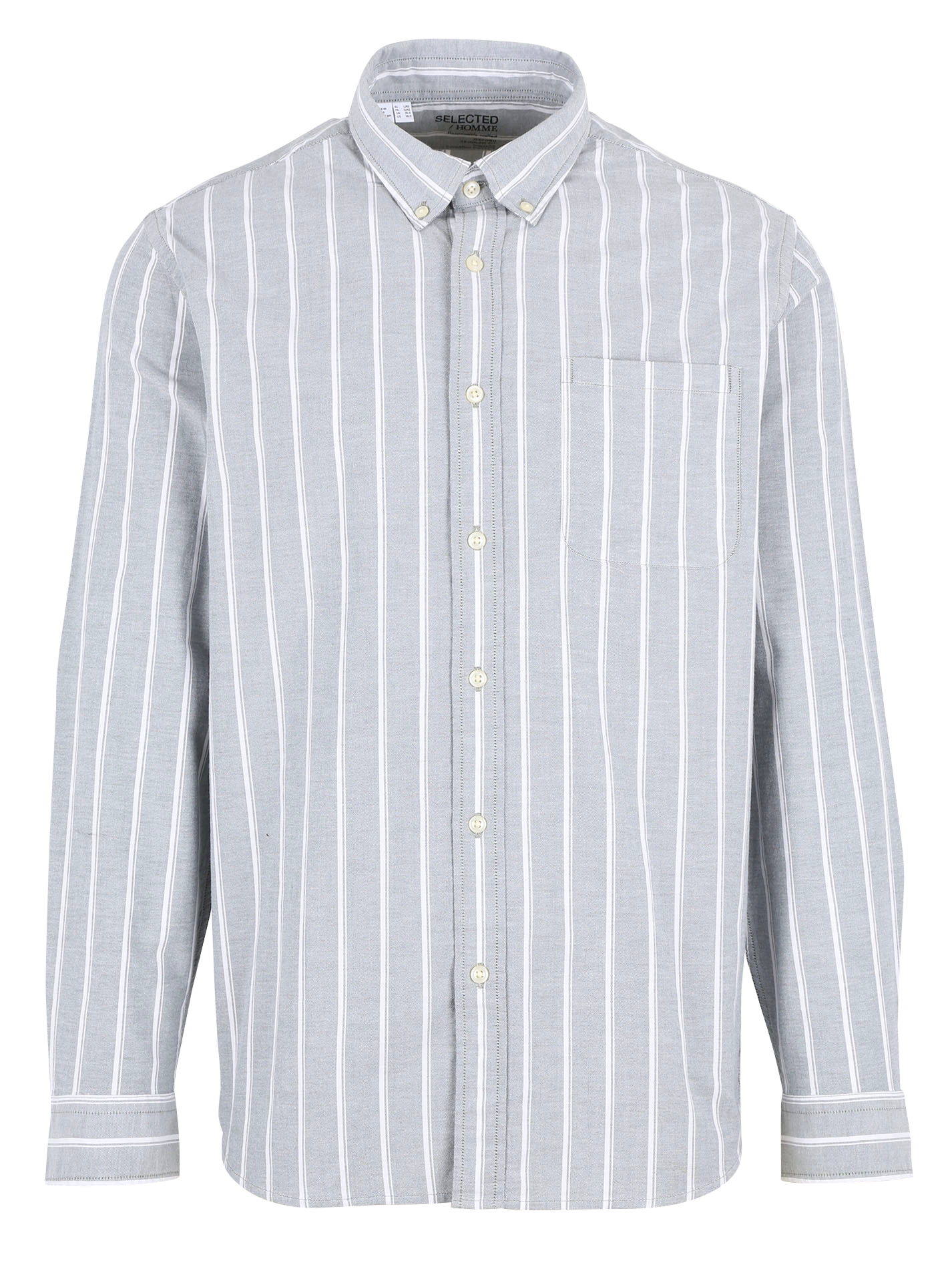 Chemise col américain en coton mélangé| Vert