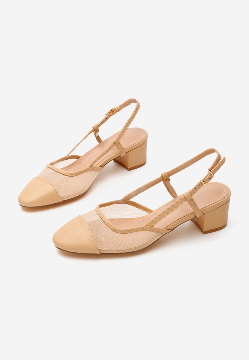 Chaussures à talon épais beige Velva