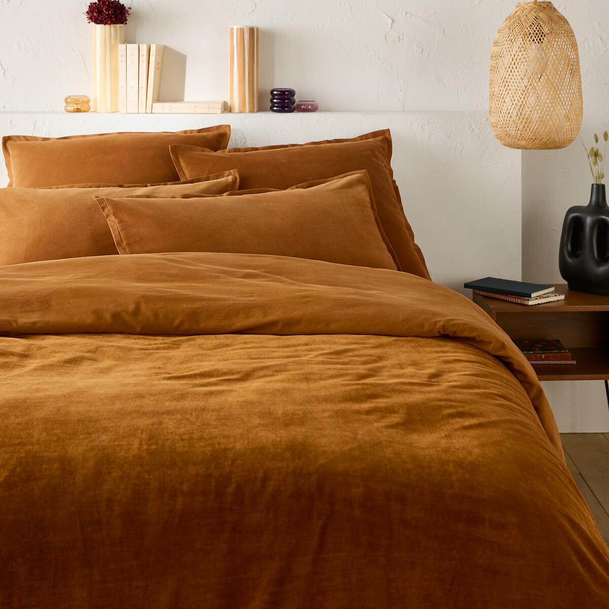LA REDOUTE INTERIEURS<br>Capa de edredão Noria em veludo/algodão lavado Biface