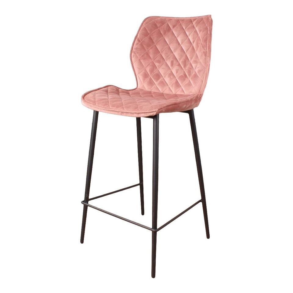 DS4U - Ruby barkruk velvet 66 cm roze