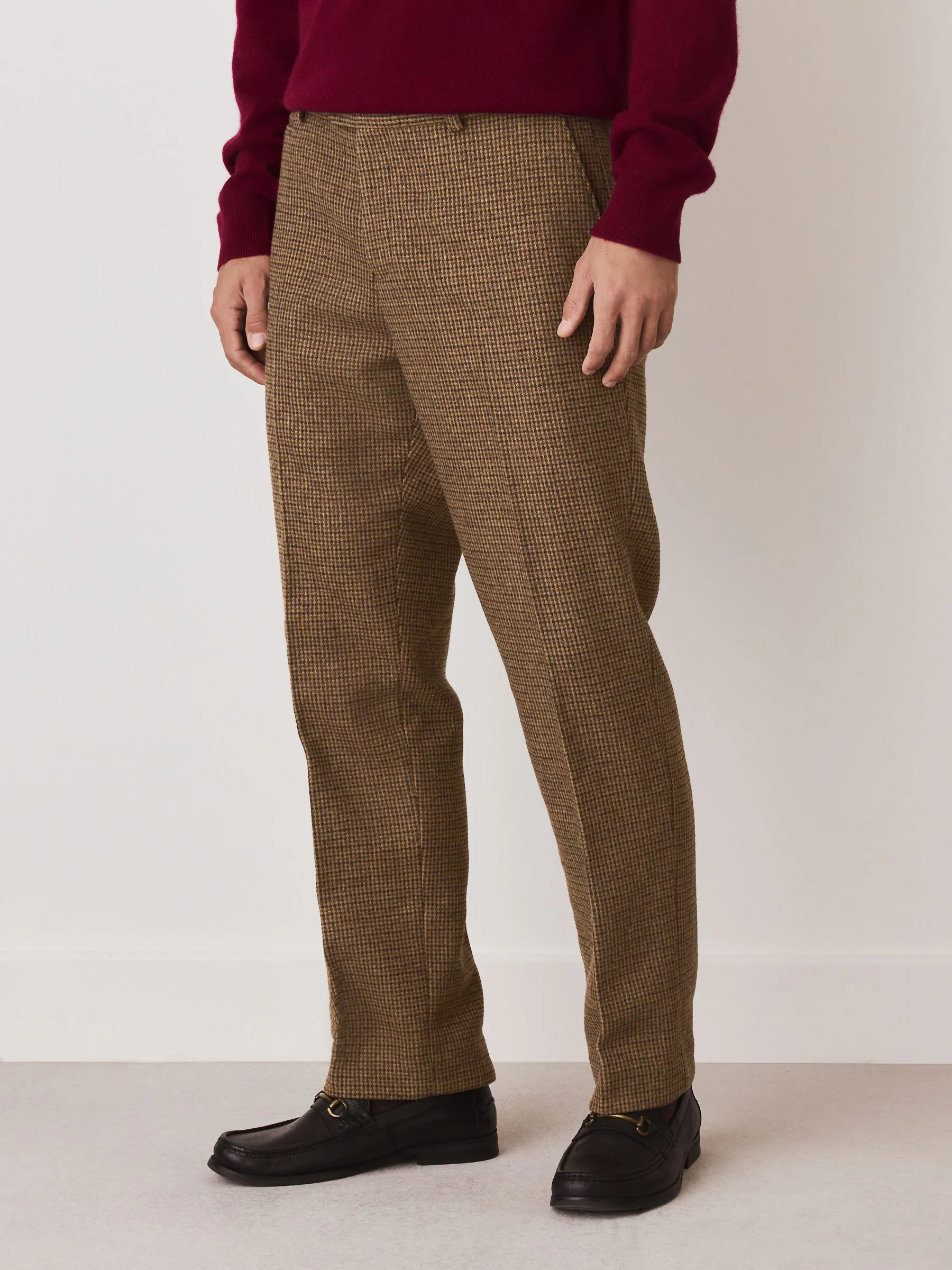 Multi - Textured Dogtooth Trousers With Wool