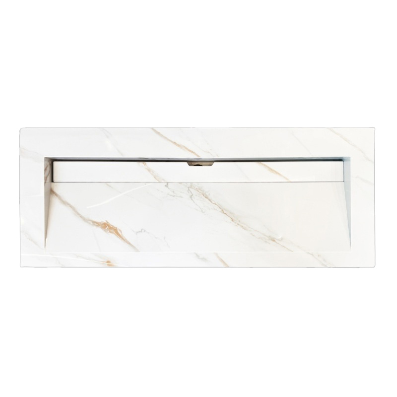 Lambini Designs Quri keramische wastafel 120cm marmer zonder kraangaten