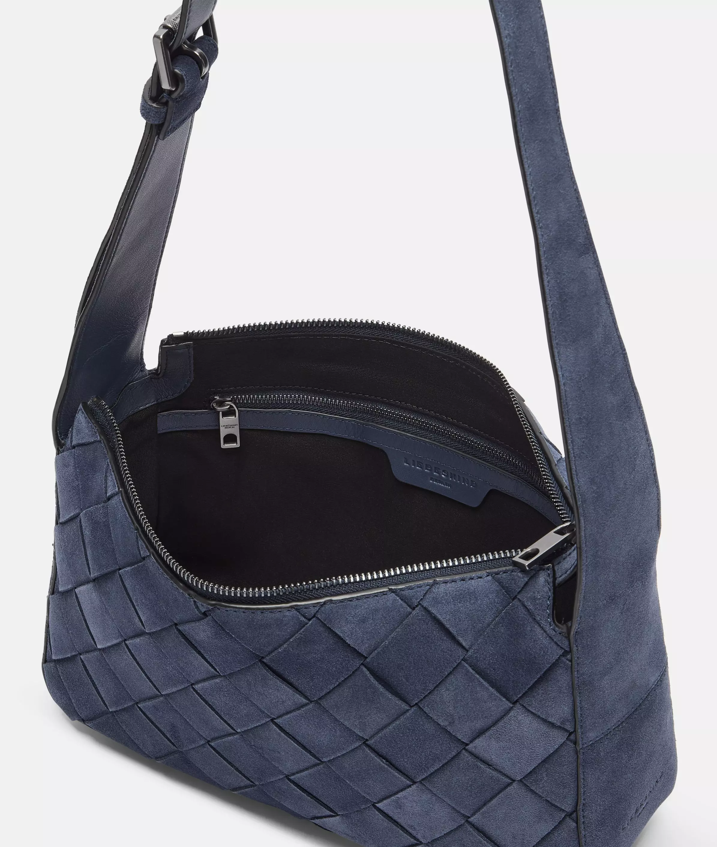 Sky II Hobo S Suede shoulder bag with diamond pattern