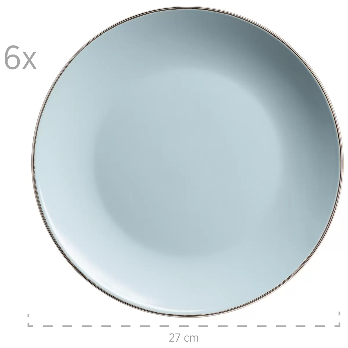 Kombiservice 24-tlg. METALLIC RIM Blau