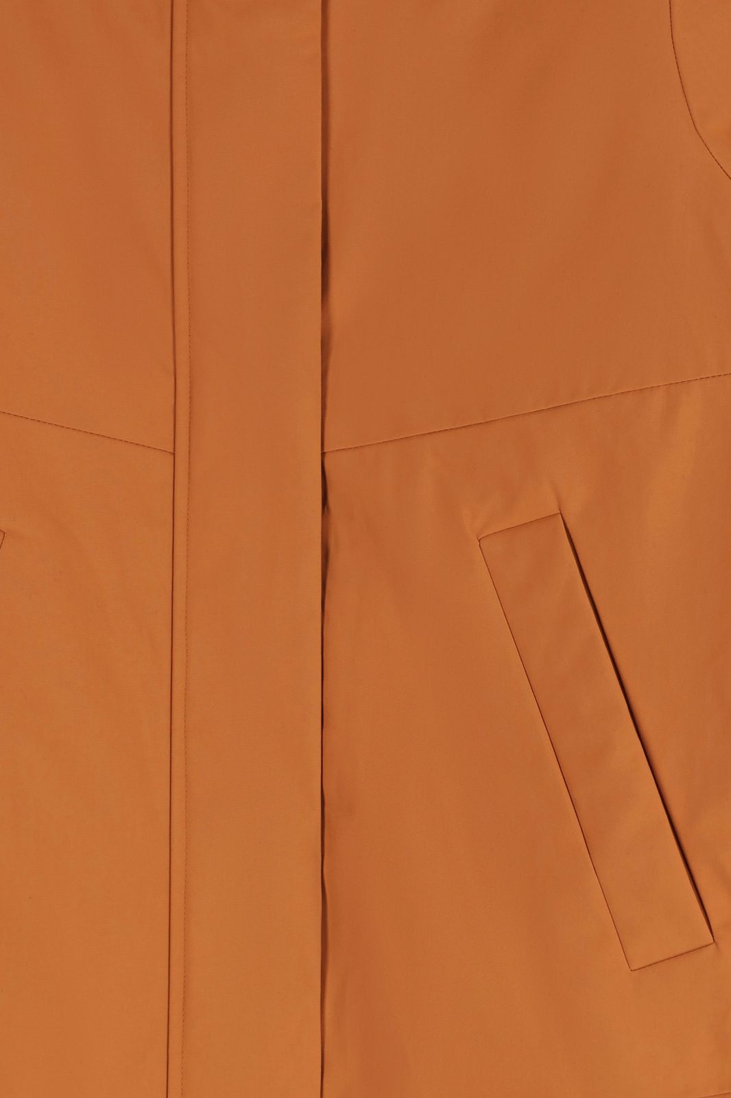 Donkeroranje parka met uitneembare faux fur voering