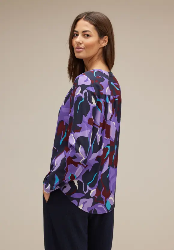 Viskose Bluse mit Print - lupine lilac