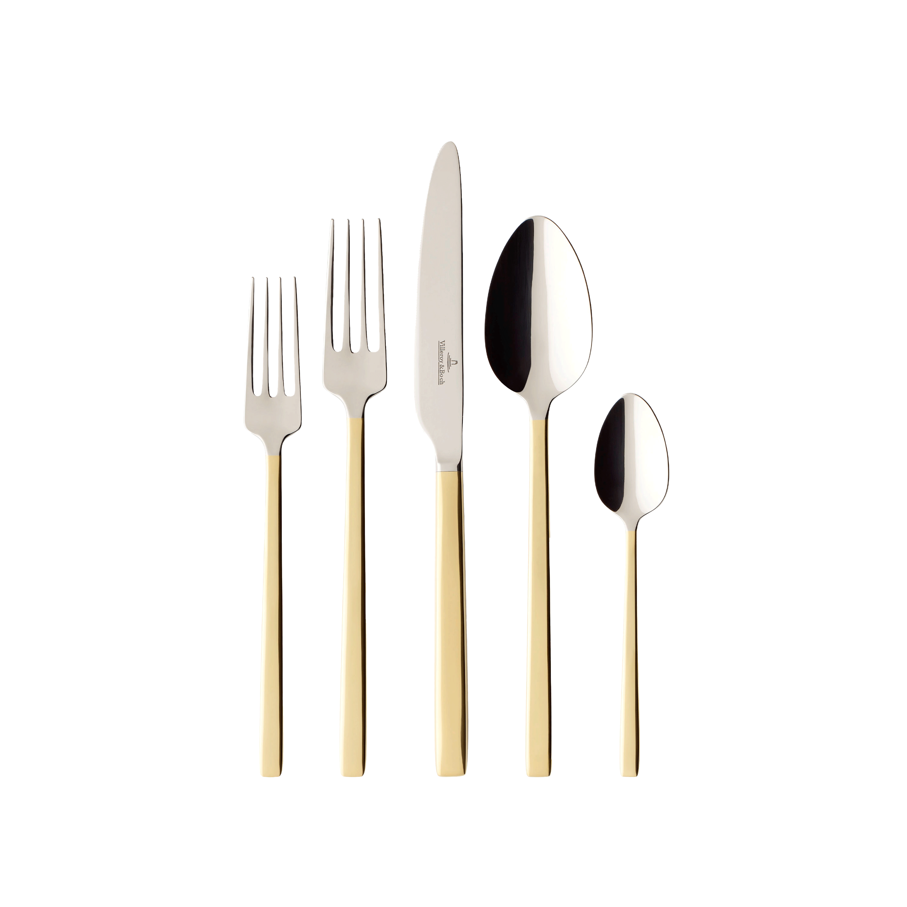 La Classica 5-piece flatware set Gold, stainless steel partially gold-plated