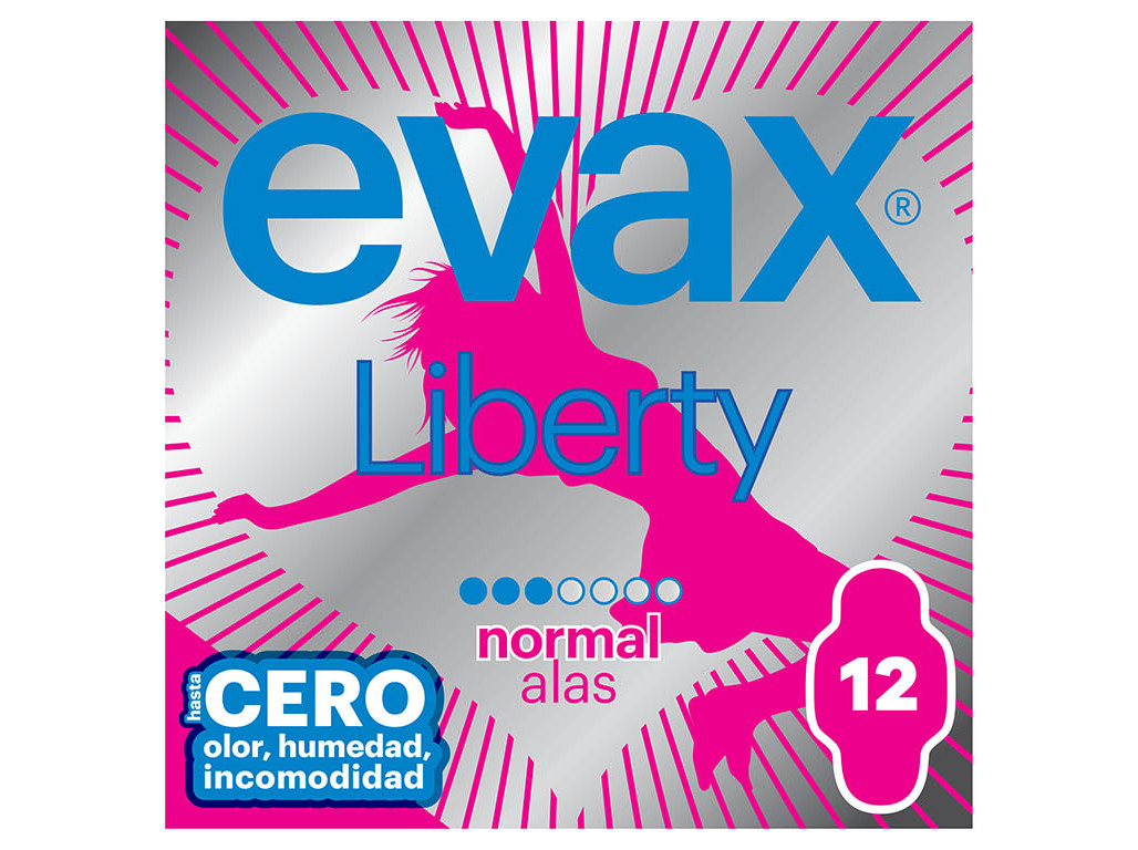 PENSOS HIGIÉNICOS LIBERTY NORMAL COM ABAS EVAX 12 UN
