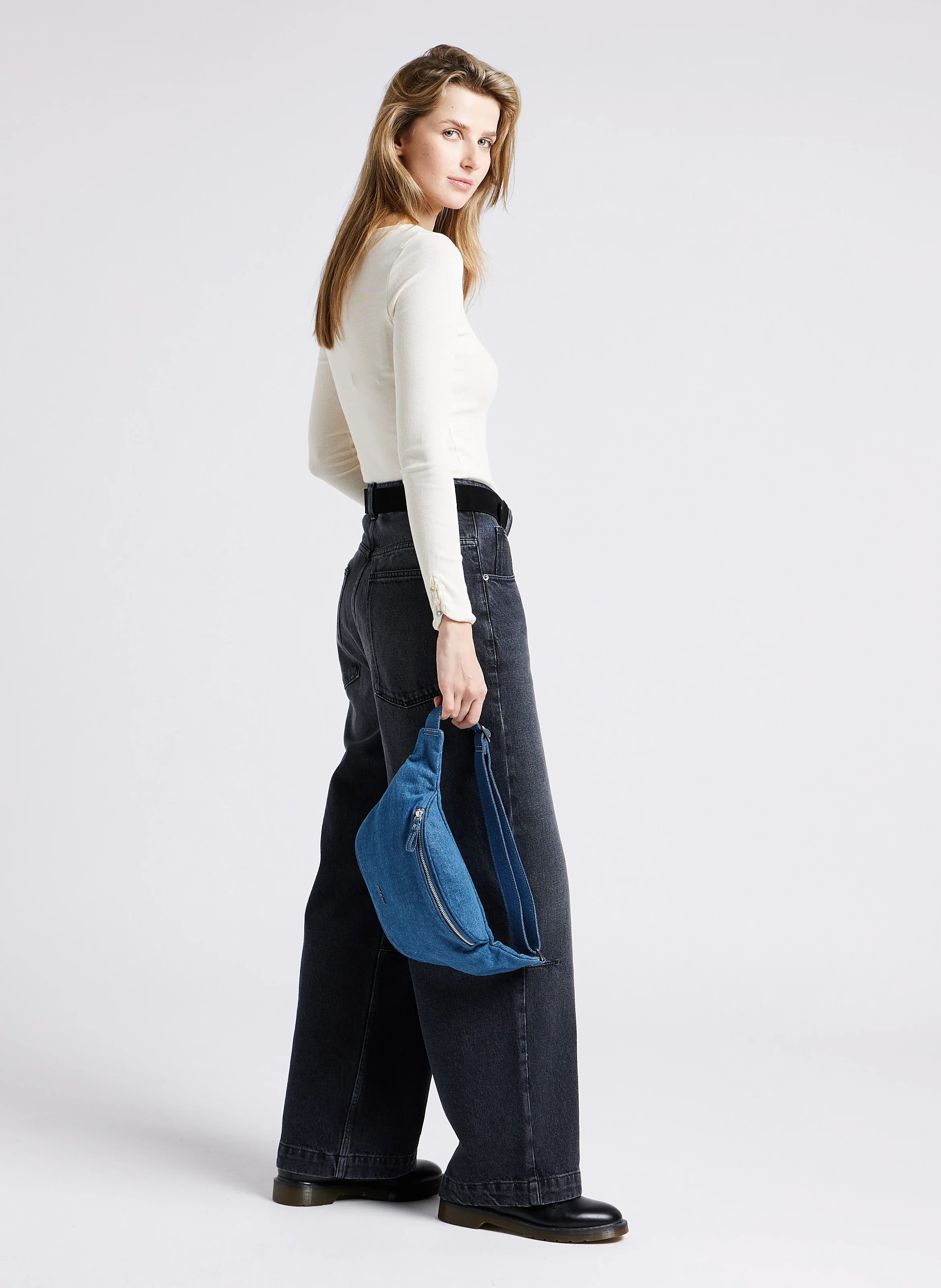 TRACY - Sac banane en coton | Bleu