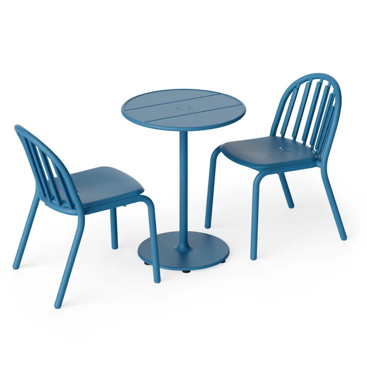 Fatboy - Fred's Outdoor Tisch Ø 60 cm   Stuhl (2er Set), wave blue (Exklusive Edition)