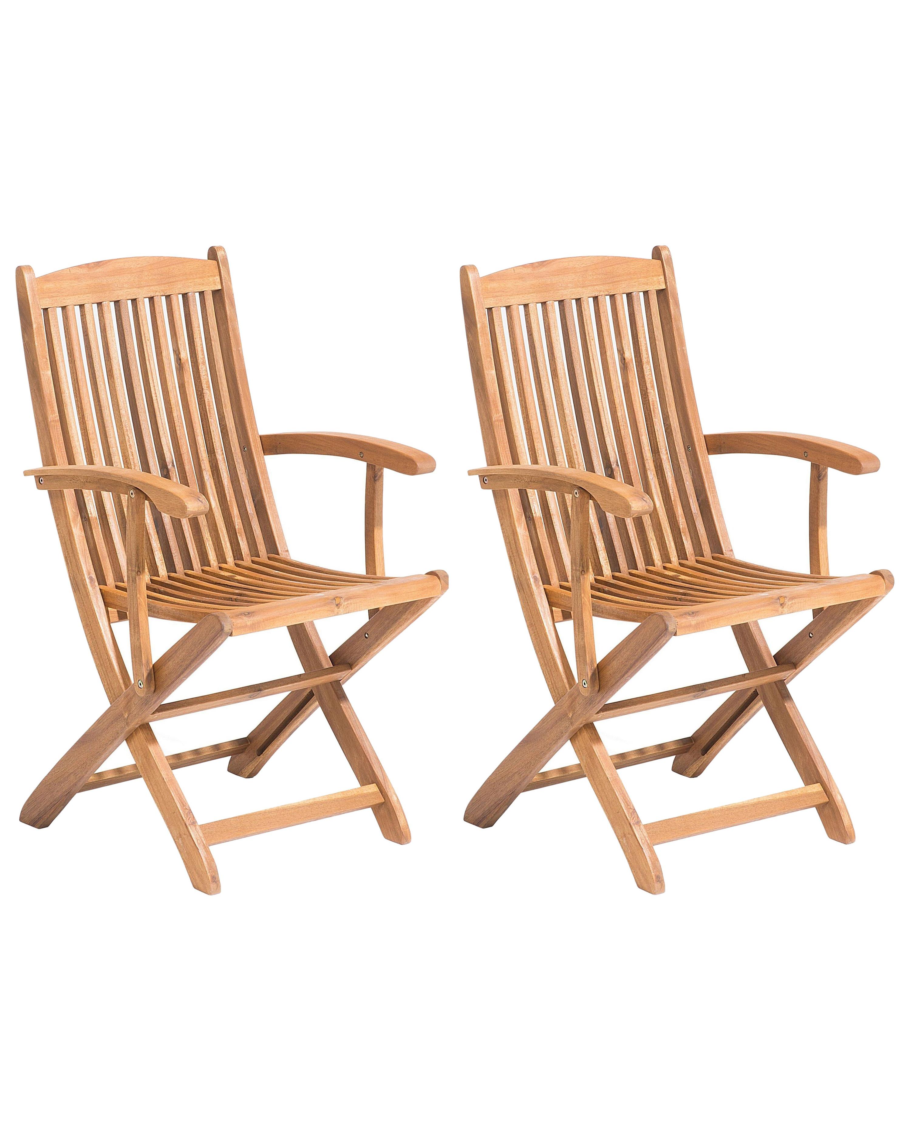 Set van 2 tuinstoelen MAUI Acaciahout Lichtbruin