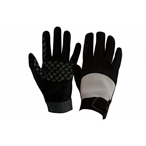 Luvas de equitação ergonômicas para adultos, preto/cinza