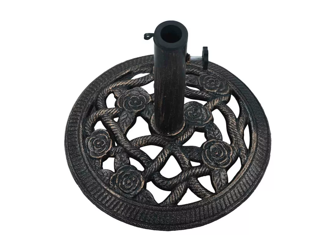 Prolenta Premium - Socle de parasol Noir et bronze 9 kg 40 cm Fonte