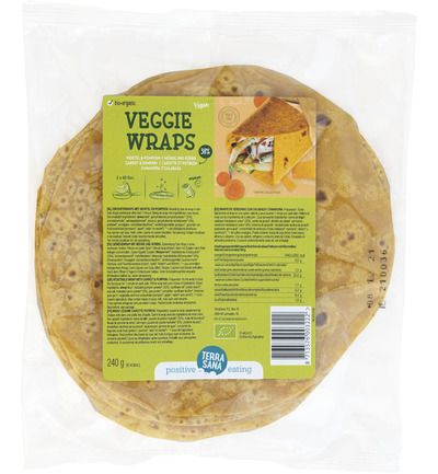 Terrasana Groentewraps wortel/pompoen 6 stuks