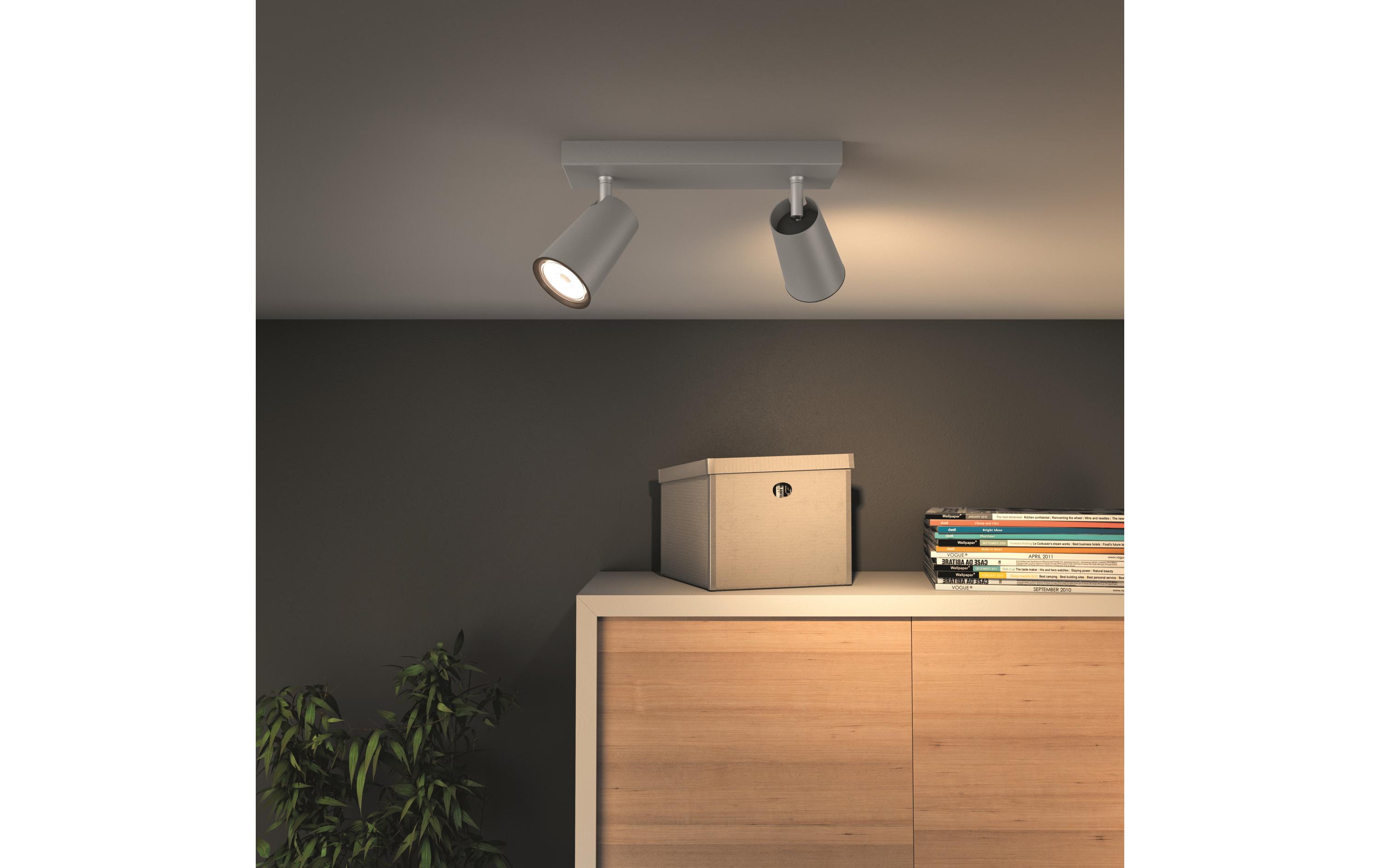 Aufbauspot Paisley, 2 x GU10, 5.5 W, SilberMyLiving Aufbauleuchte mit beweglichem Leuchtenkopf