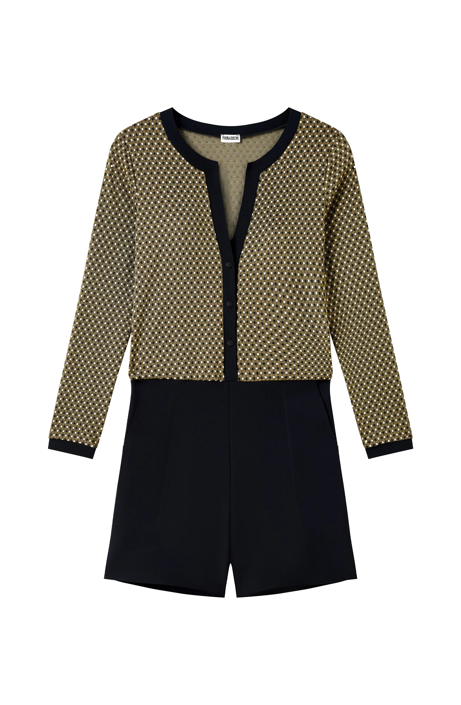 canelle Combinaison short en maille damier