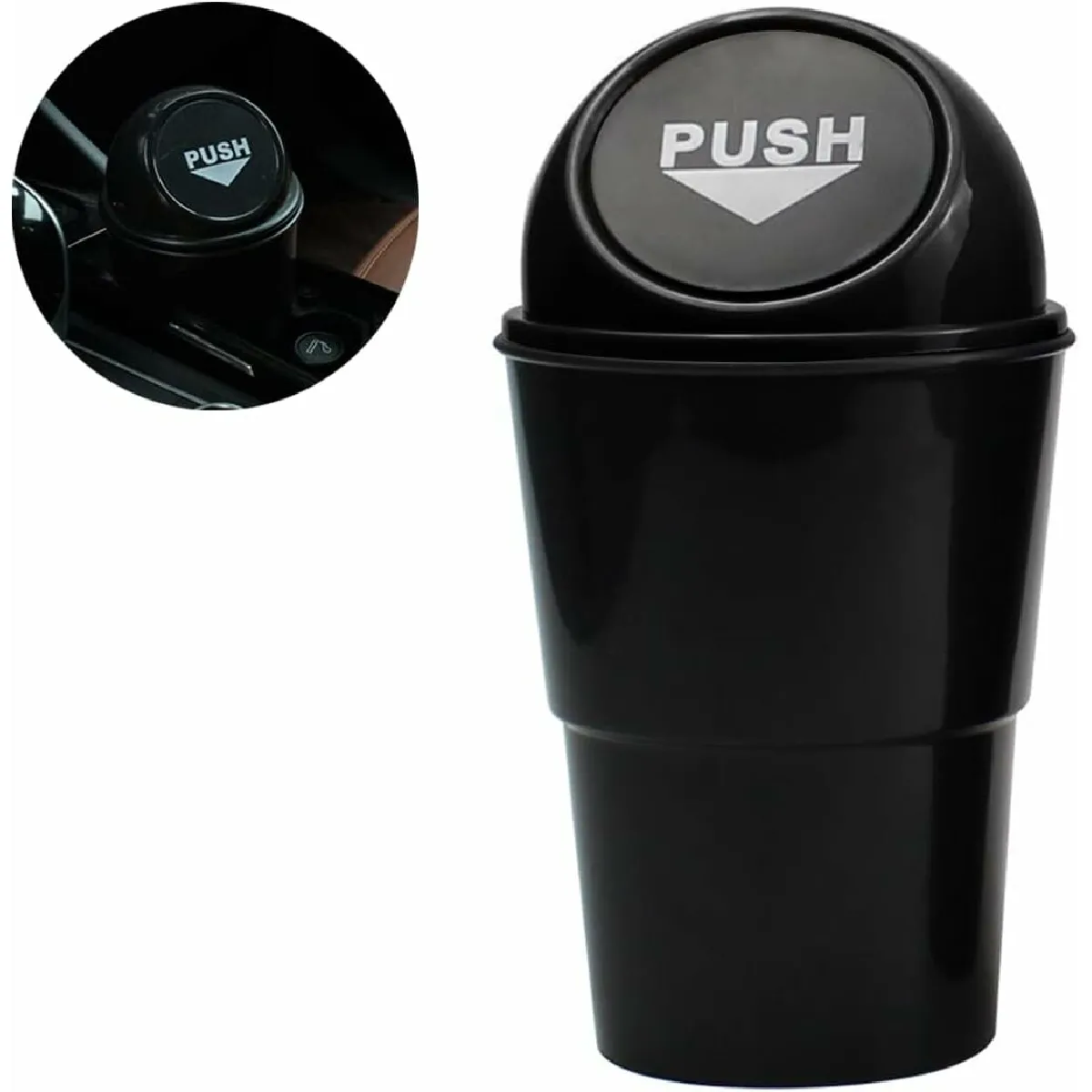 Vendos85 Mini Poubelle Voiture 0,5L - Noir