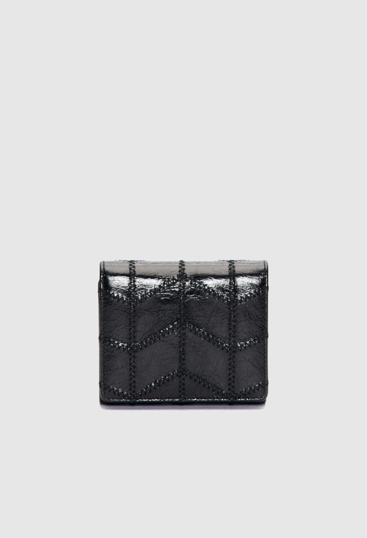 Portefeuille cuir verni noir