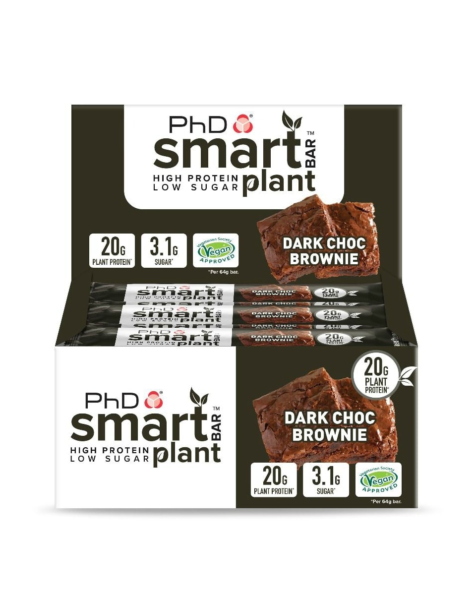 PhD Vegan Smart Bars Dark Chocolate Brownie 12x64g